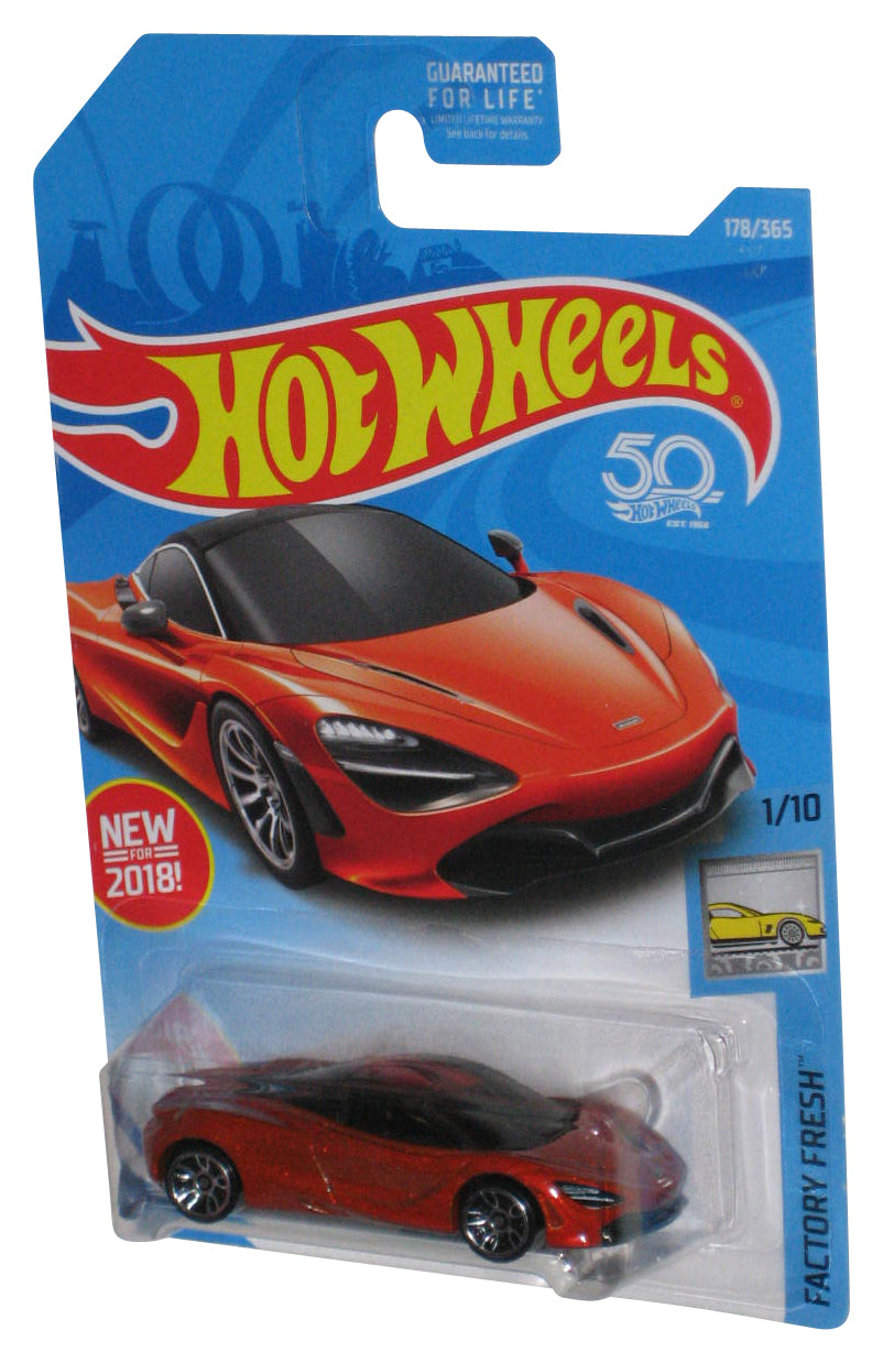 Hot Wheels Factory Fresh 1/10 (2018) Orange McLaren 720S Toy Car 178/365