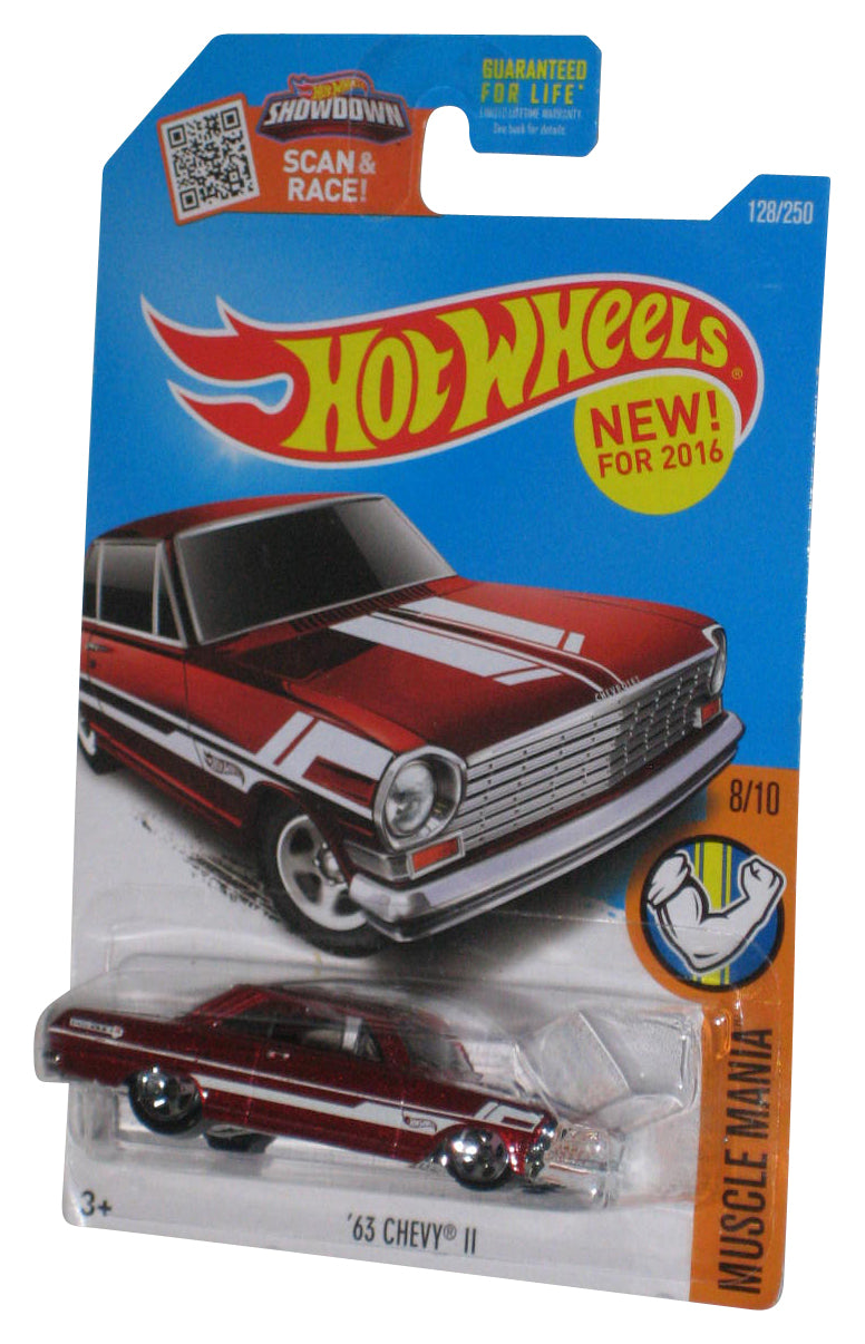 Hot Wheels Muscle Mania 8/10 (2015) Red '63 Chevy II Toy Car 128/250