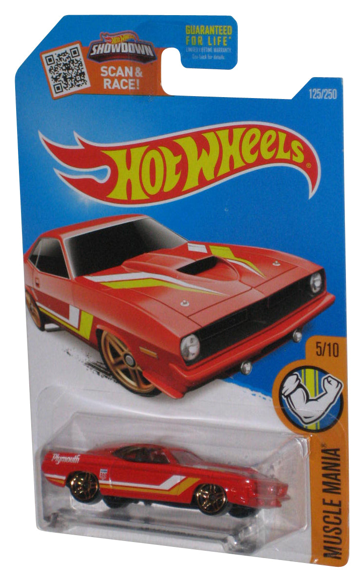 Hot Wheels Muscle Mania 5/10 (2015) '70 Plymouth Aar Cuda Red Toy Car 125/250