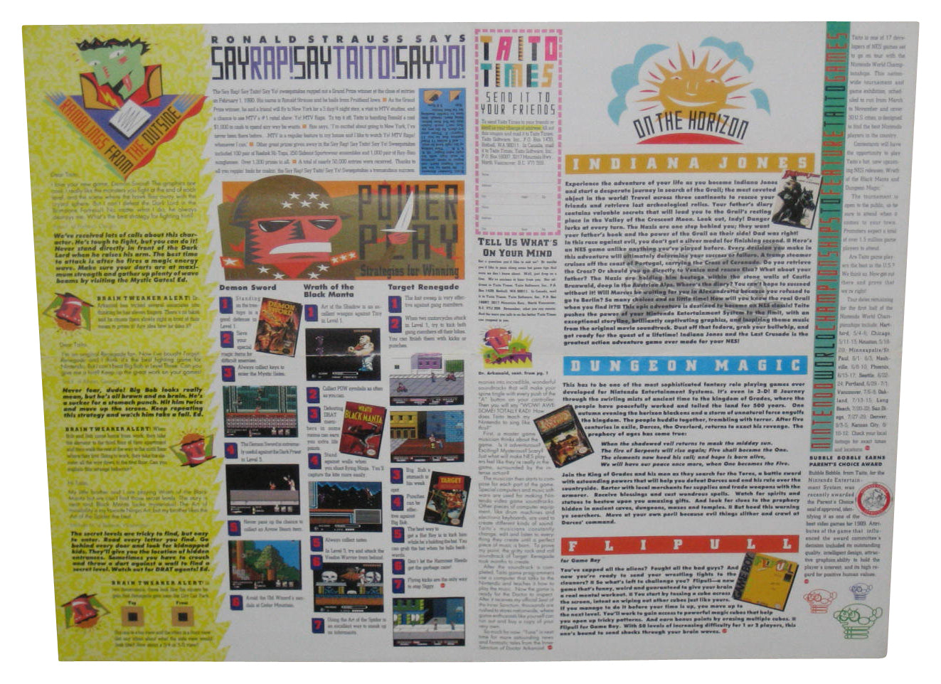 Taito Times Vol. Two Issue One Spring 90 Nintendo NES Video Game Newsletter