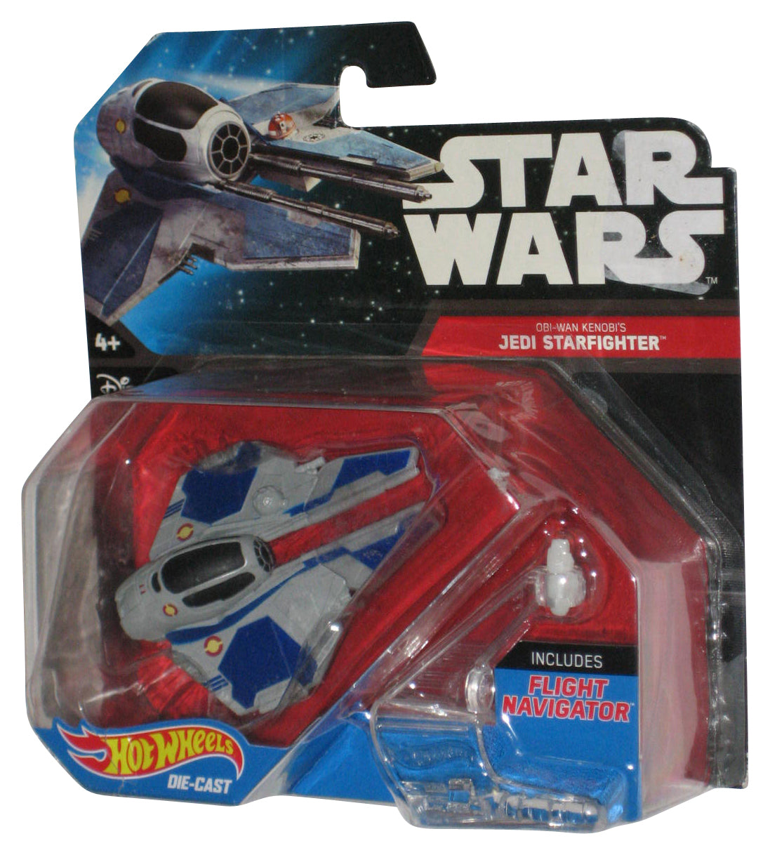 Star Wars Hot Wheels Obi-Wan Kenobi's Jedi Starfighter Starship Vehicle Toy - (Cracked Plastic)
