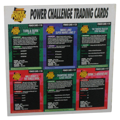 Nintendo Power Challenge Trading Card Sheet - (Wario Land, Bonk's Adventure, Jungle Book & More)