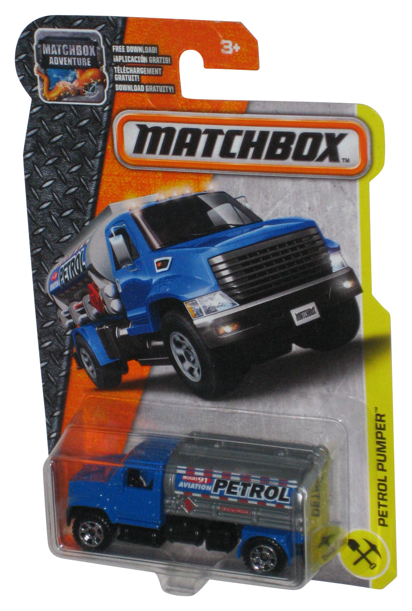 Matchbox Petrol Pumper (2016) Mattel Blue Metal Toy Truck 32/125