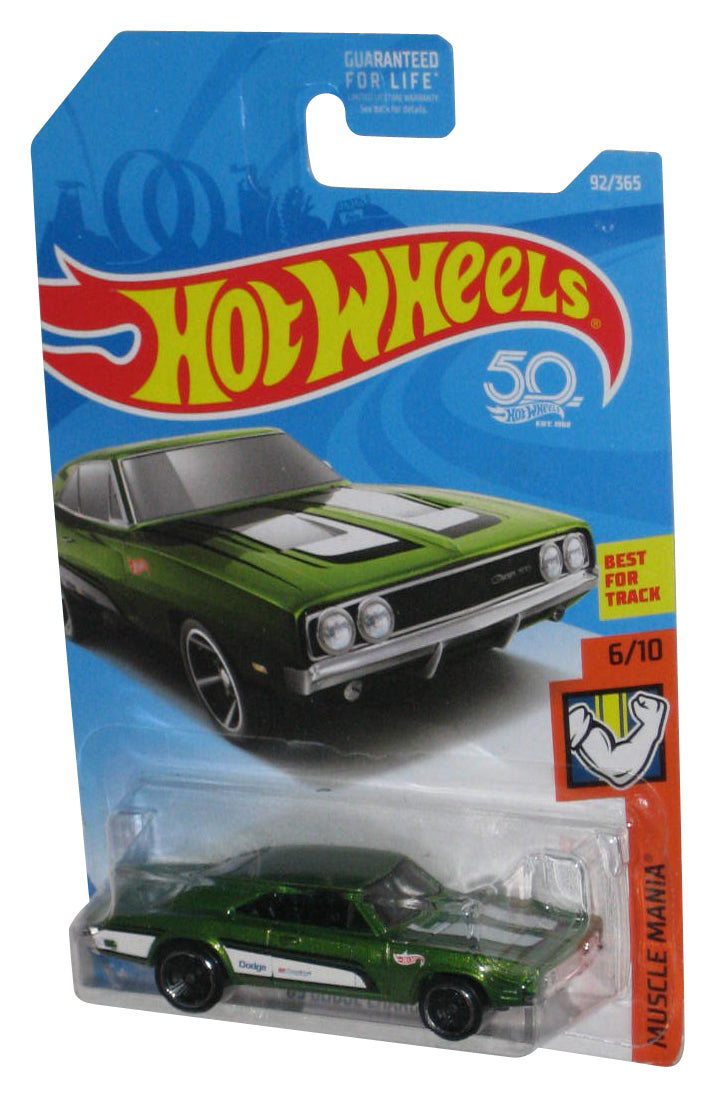 Hot Wheels Muscle Mania 6/10 (2017) Green '69 Dodge Charger 500 Toy Car 92/365