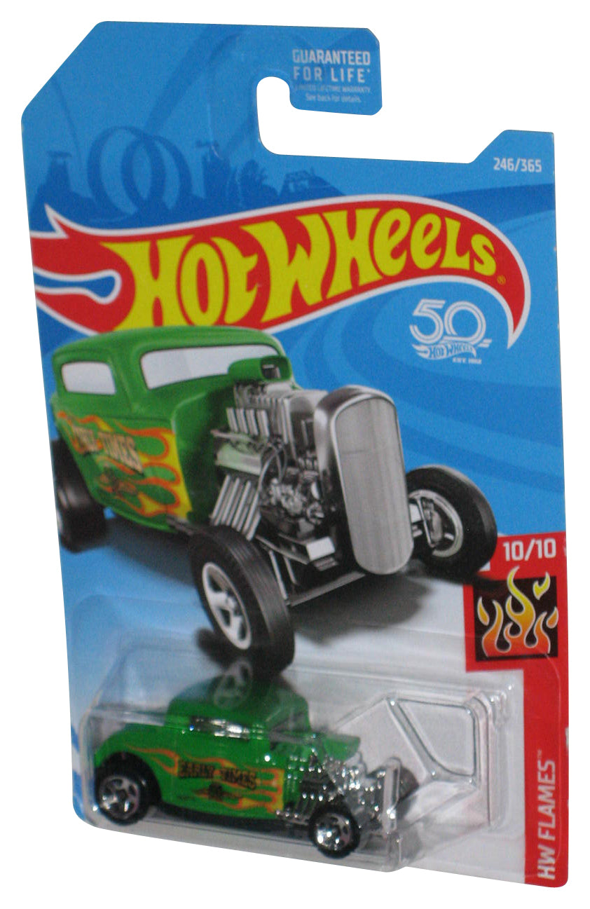 Hot Wheels HW Flames 10/10 (2017) Green '32 Ford Toy Car 246/365