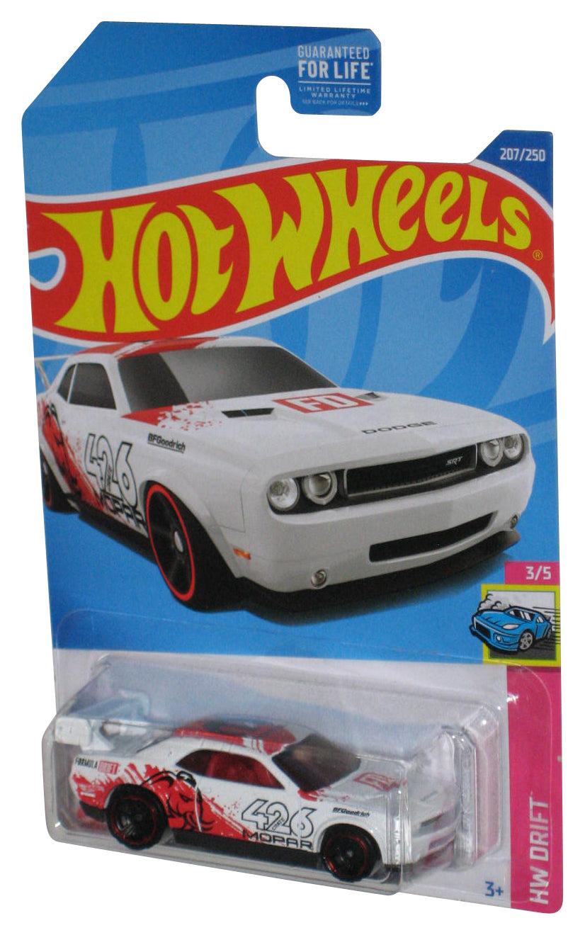 Hot Wheels HW Drift 3/5 (2021) White Dodge Challenger Drift Toy Car 207/250