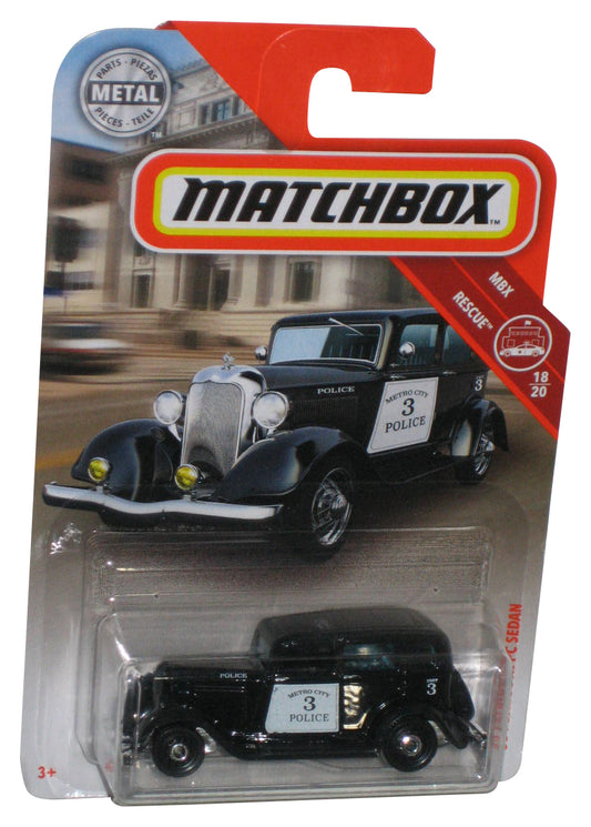 Matchbox MBX Rescue 18/20 (2019) Black '33 Plymouth PC Sedan Toy Car 45/100