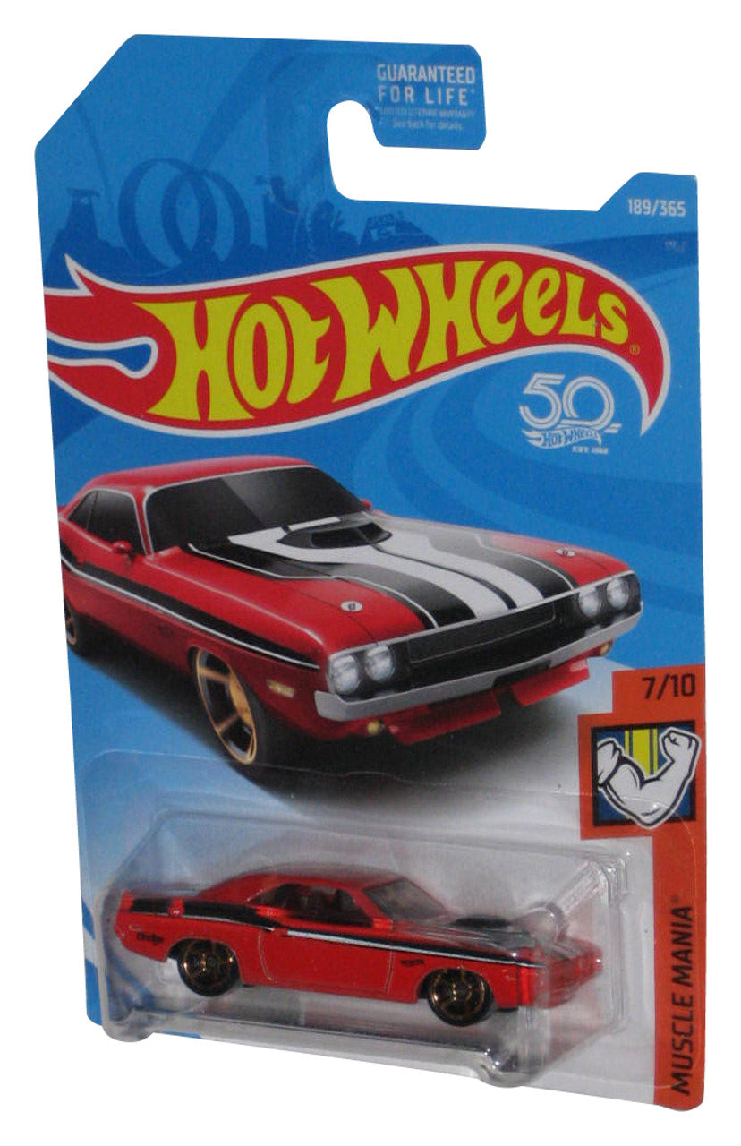 Hot Wheels Muscle Mania 7/10 (2017) Red '70 Dodge Hemi Challenger Toy Car 189/365
