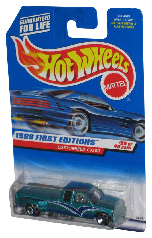 Hot Wheels 1998 First Editions 26/40 Green Customized C3500 Toy Truck #663
