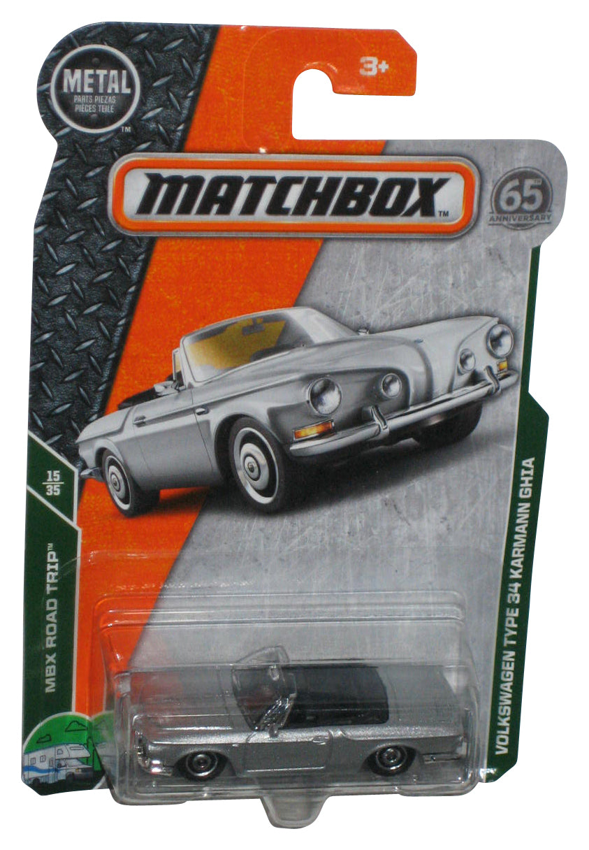 Matchbox MBX Road Trip 15/35 (2017) Silver Volkswagen Type 34 Karmann Ghia Toy Car 21/125