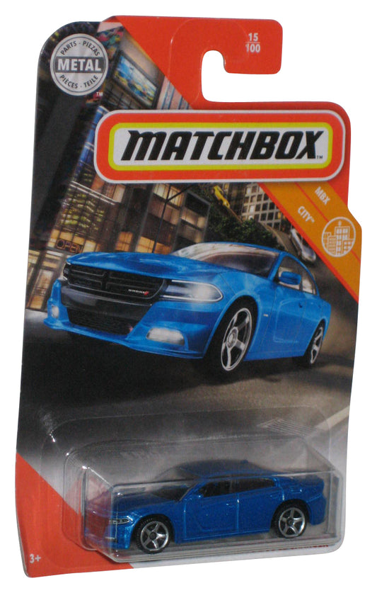 Matchbox MBX City (2019) Blue 2018 Dodge Charger Toy Car 15/100