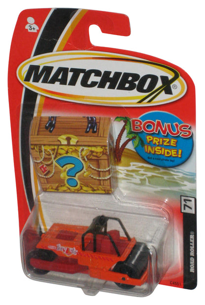 Matchbox Road Roller (2004) Orange Toy Vehicle #71 - (Bonus Treasure Chest Card)