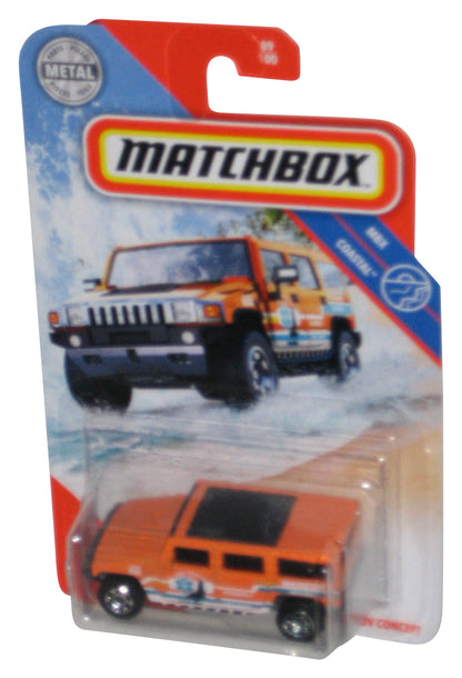 Matchbox MBX Coastal (2019) Orange Hummer H2 SUV Concept Orange Toy Truck 89/100 - (Cracked Plastic)