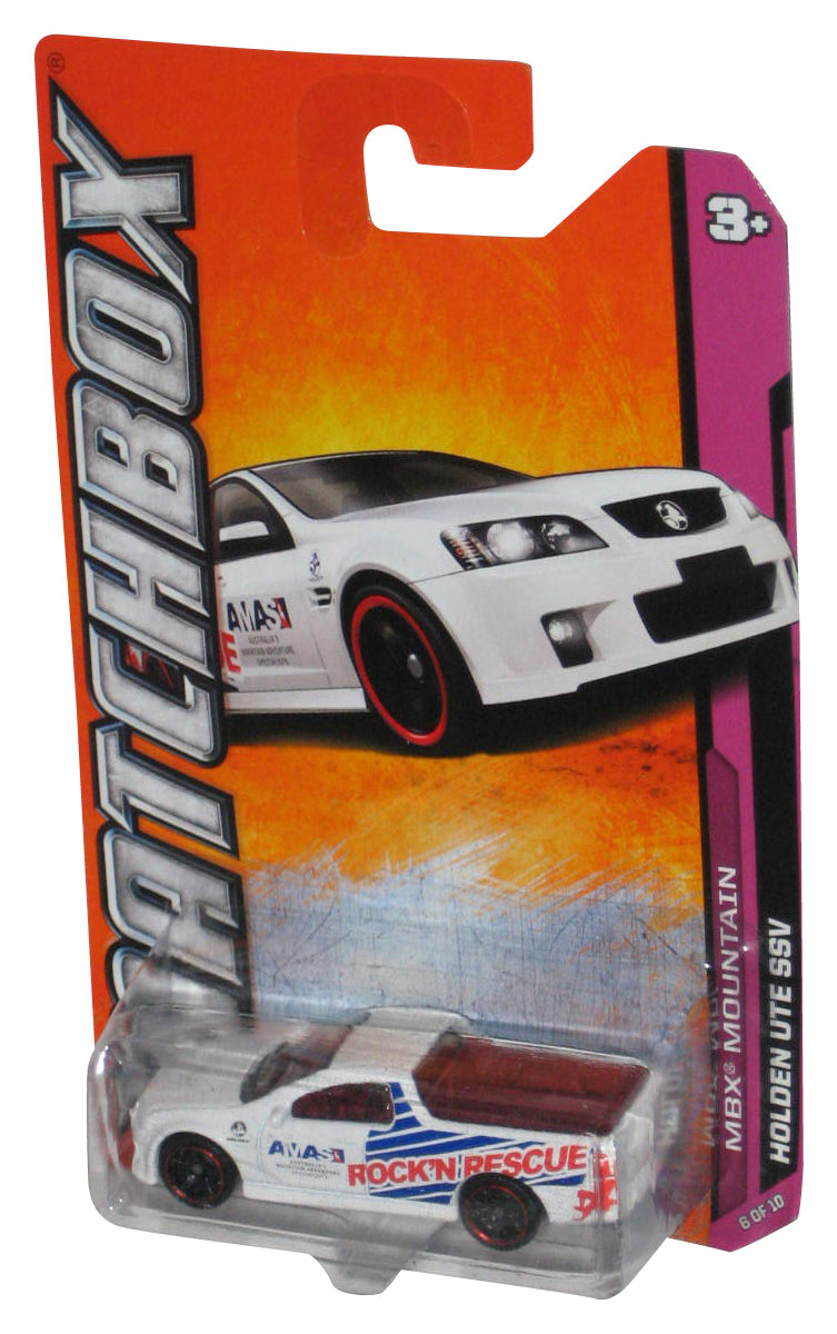 Matchbox MBX Mountain (2011) White Holden Ute SSV Toy Car 6/10 - (Bottom Plastic Crack)