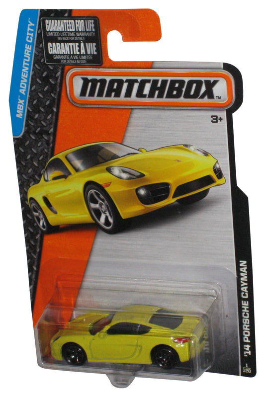 Matchbox MBX Adventure City (2014) Yellow '14 Porsche Cayman Toy Car 1/120