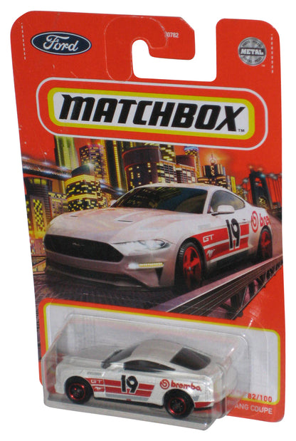 Matchbox White '19 Ford Mustang Coupe (2021) Mattel Die-Cast Toy Car 82/100