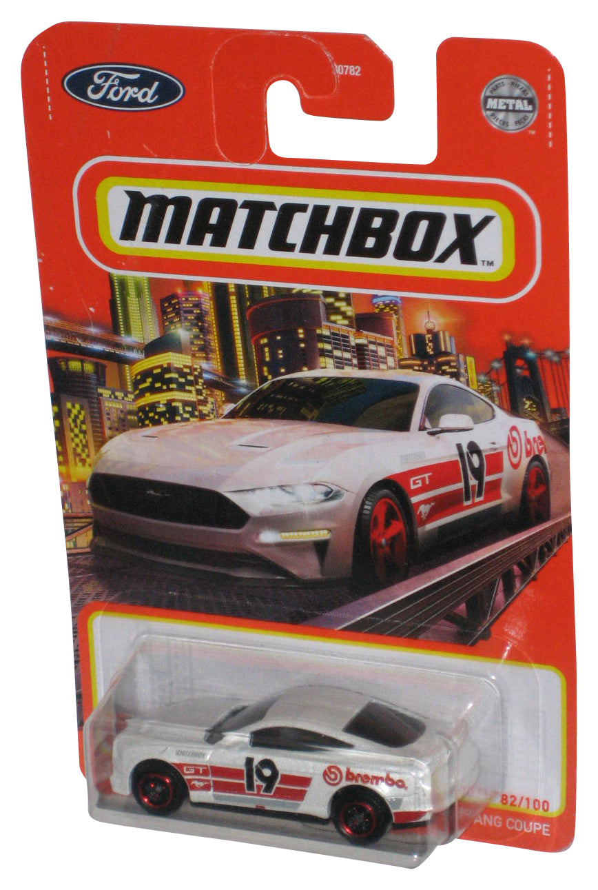 Matchbox White '19 Ford Mustang Coupe (2021) Mattel Die-Cast Toy Car 82/100