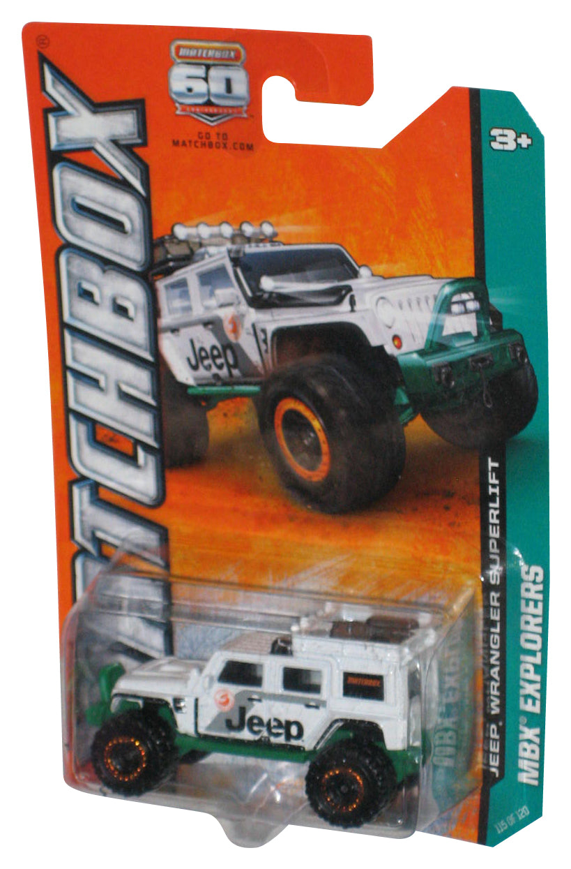 Matchbox MBX Explorers (2012) White Jeep Wrangler Superlift Toy 115/120