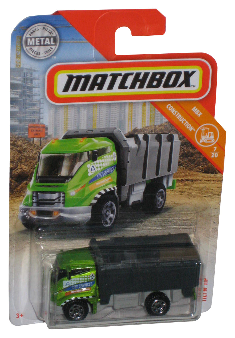 Matchbox MBX Construction (2018) Green Tilt 'N Tip Garbage Truck Toy 7/20