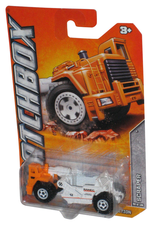 Matchbox Construction (2011) White & Orange Scraper Toy Vehicle 58/120