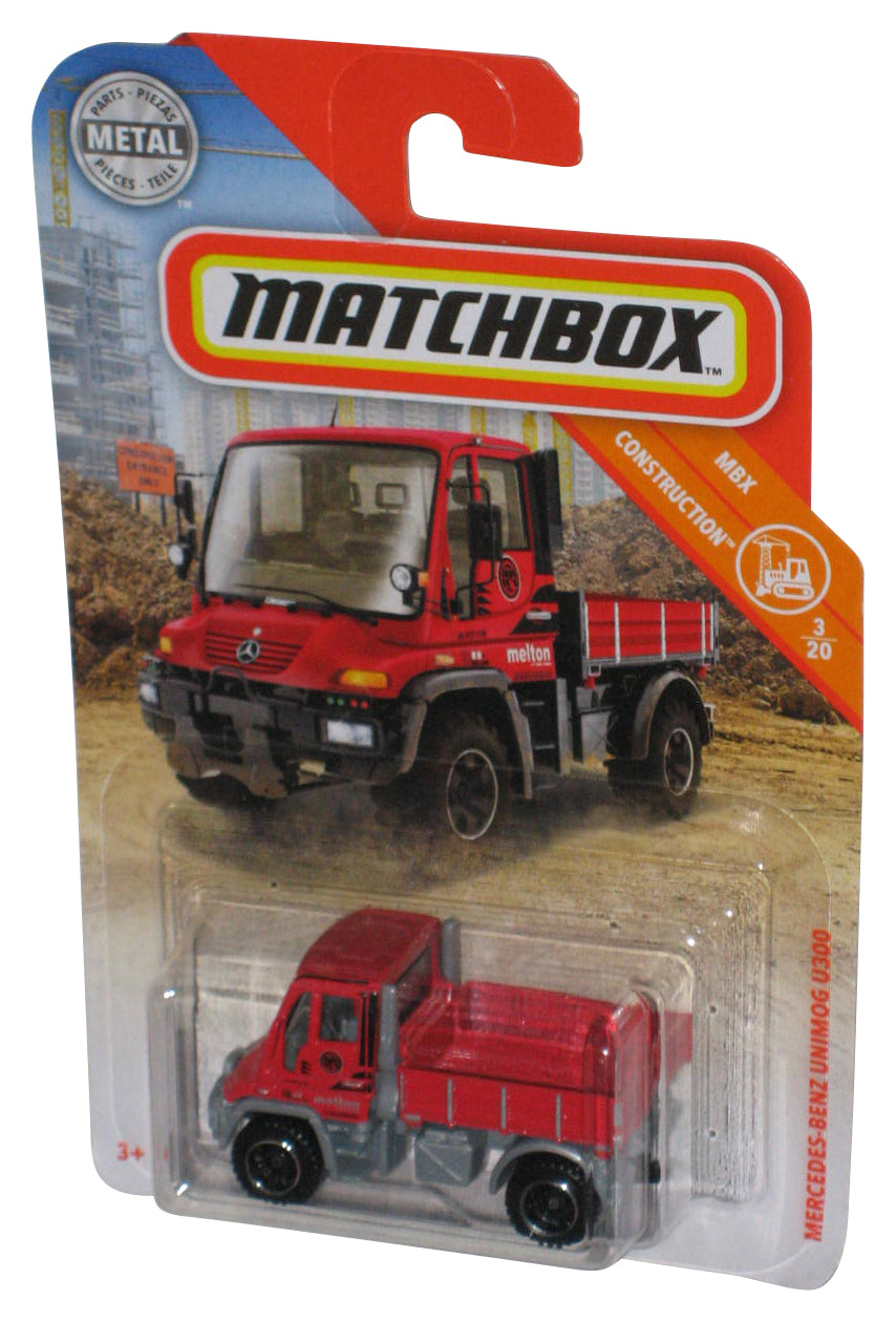 Matchbox MBX Construction (2018) Red Mercedes-Benz Unimog U300 Toy 3/20