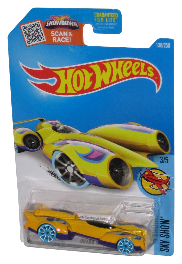 Hot Wheels Sky Show 3/5 (2015) Yellow 4Ward Speed Toy Car 138/250