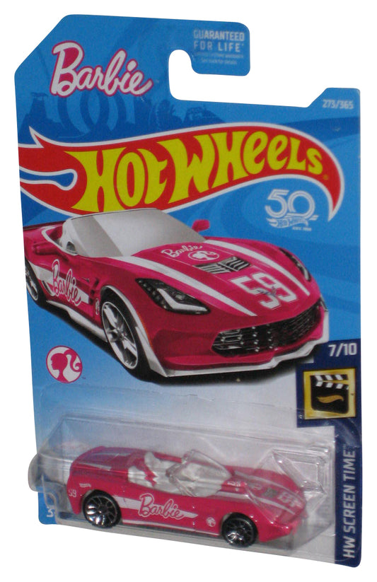 Hot Wheels Barbie HW Screen Time 7/10 (2017) Pink '14 Corvette Stingray Toy Car 273/365