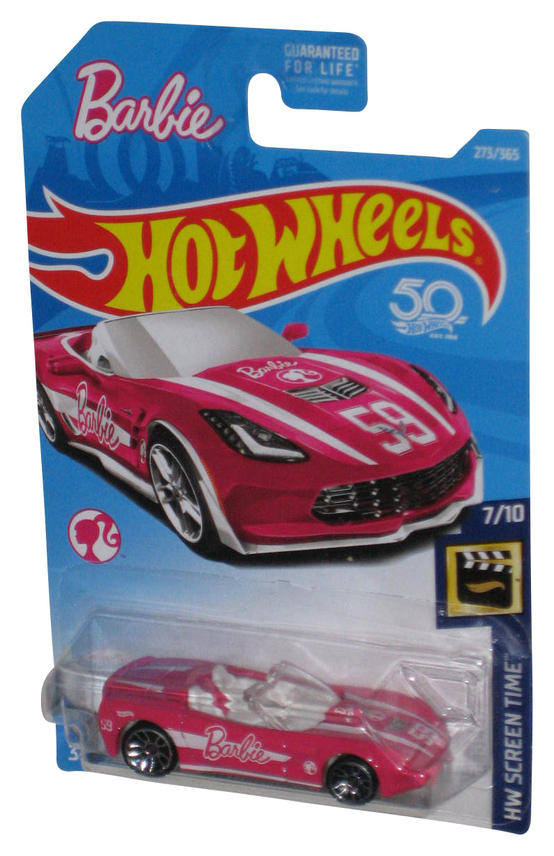 Hot Wheels Barbie HW Screen Time 7/10 (2017) Pink '14 Corvette Stingray Toy Car 273/365