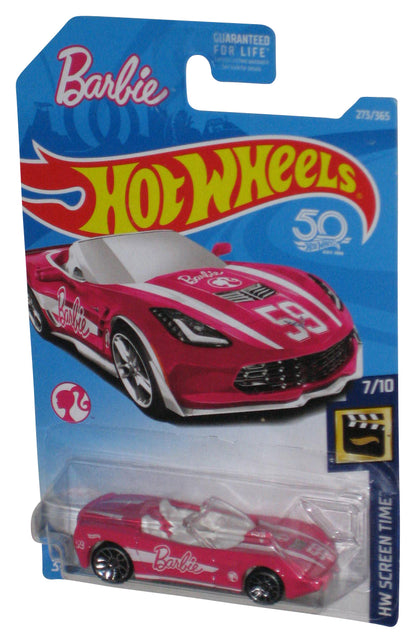 Hot Wheels Barbie HW Screen Time 7/10 (2017) Pink '14 Corvette Stingray Toy Car 273/365