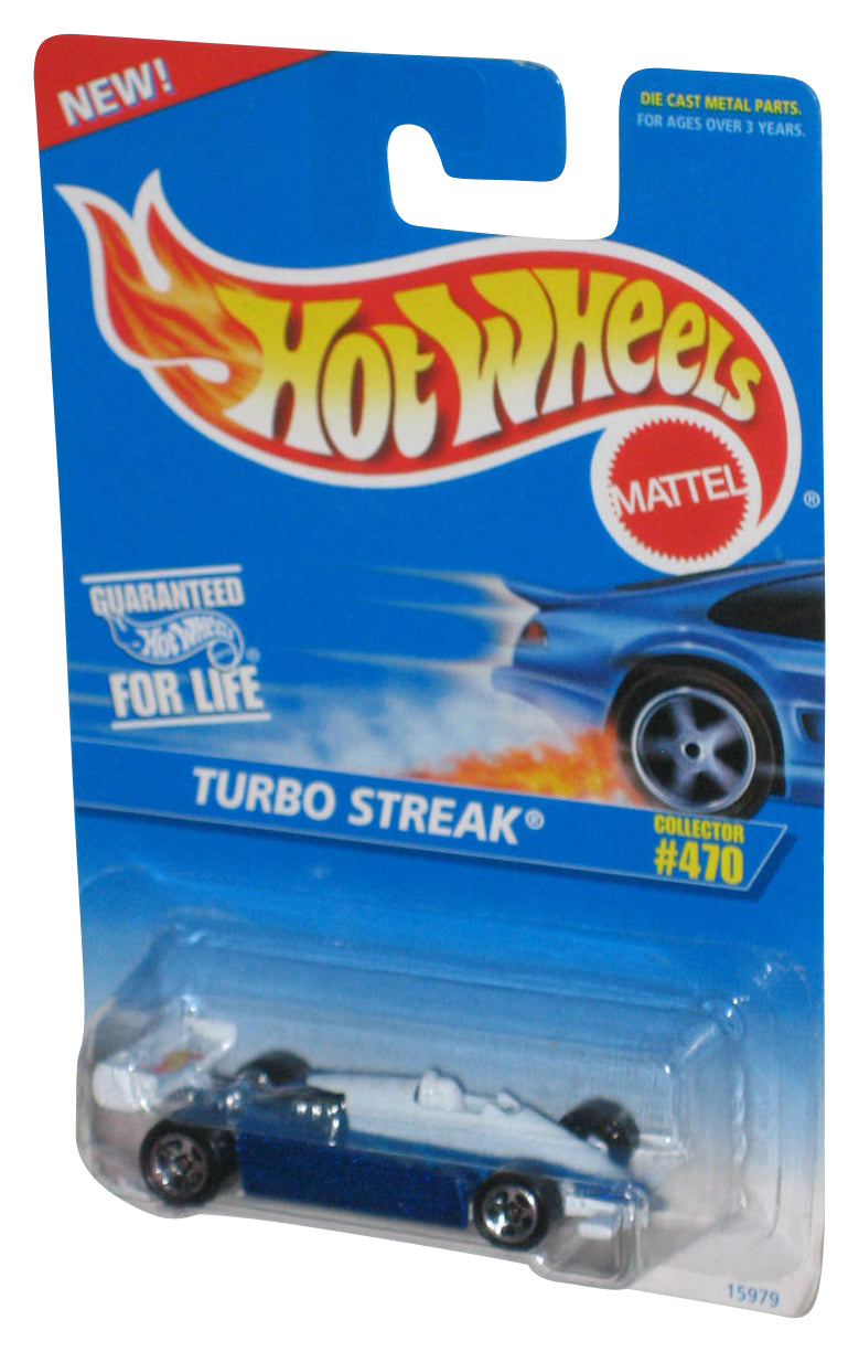 Hot Wheels Turbo Streak (1996) Blue & White Toy Race Car #470