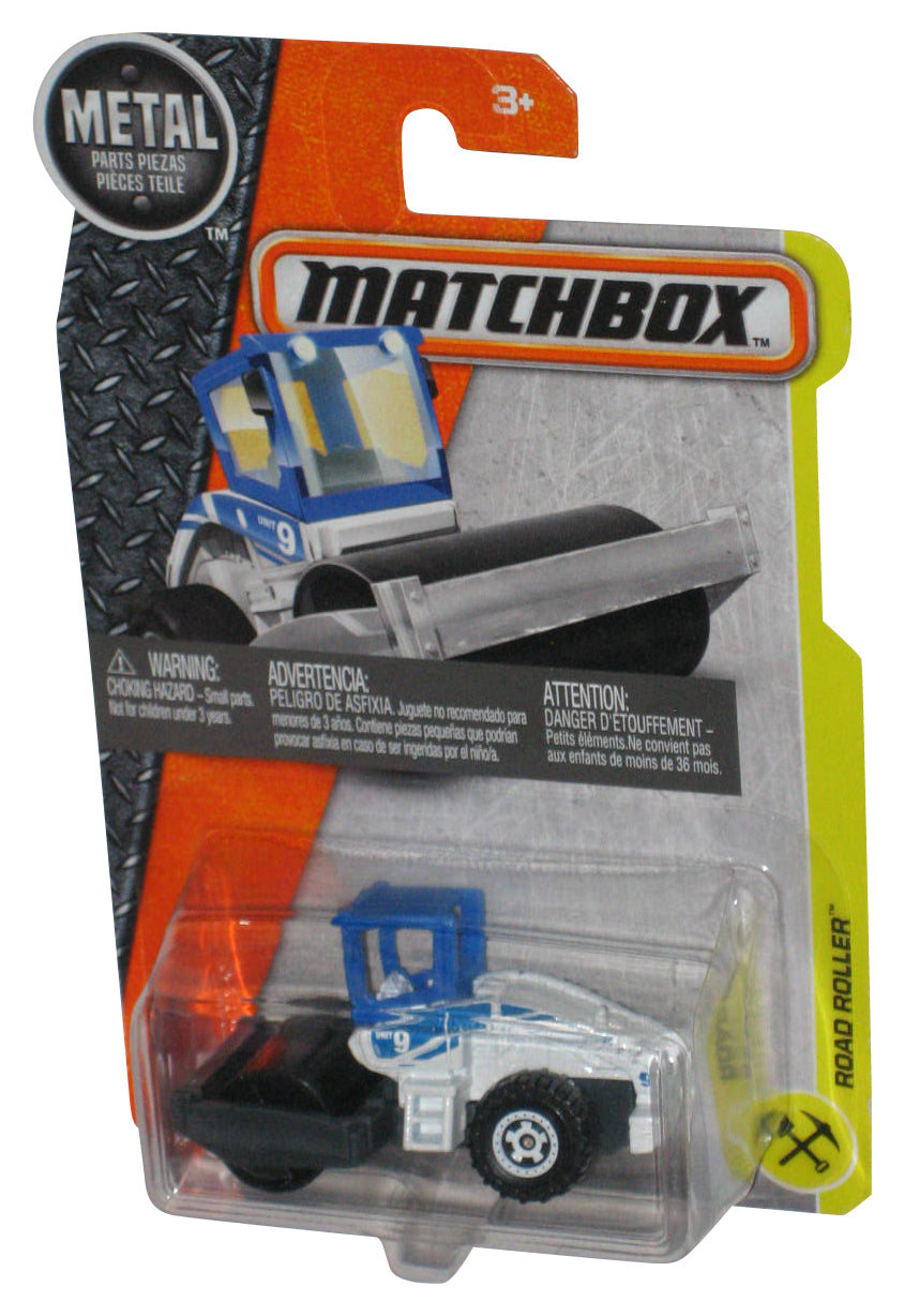 Matchbox Road Roller (2016) Mattel White & Blue Toy Vehicle #39/125