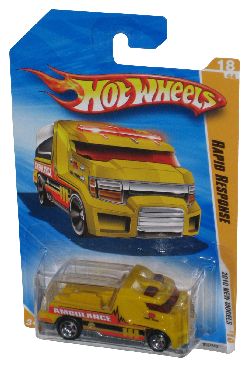 Hot Wheels 2010 New Models 18/44 Yellow Rapid Response Ambulance Toy 018/240