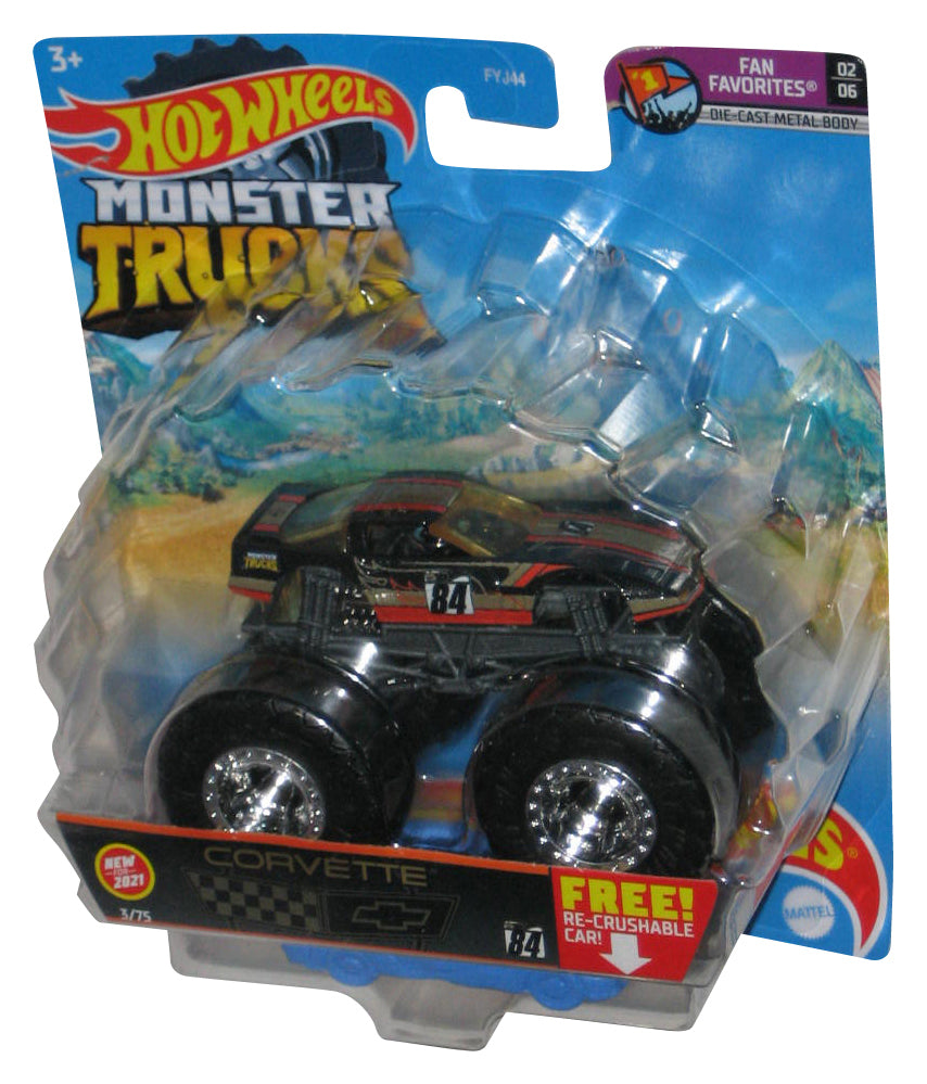 Hot Wheels Monster Trucks (2021) Fan Favorites Corvette Toy Truck 3/75 - (Card Small Tear)