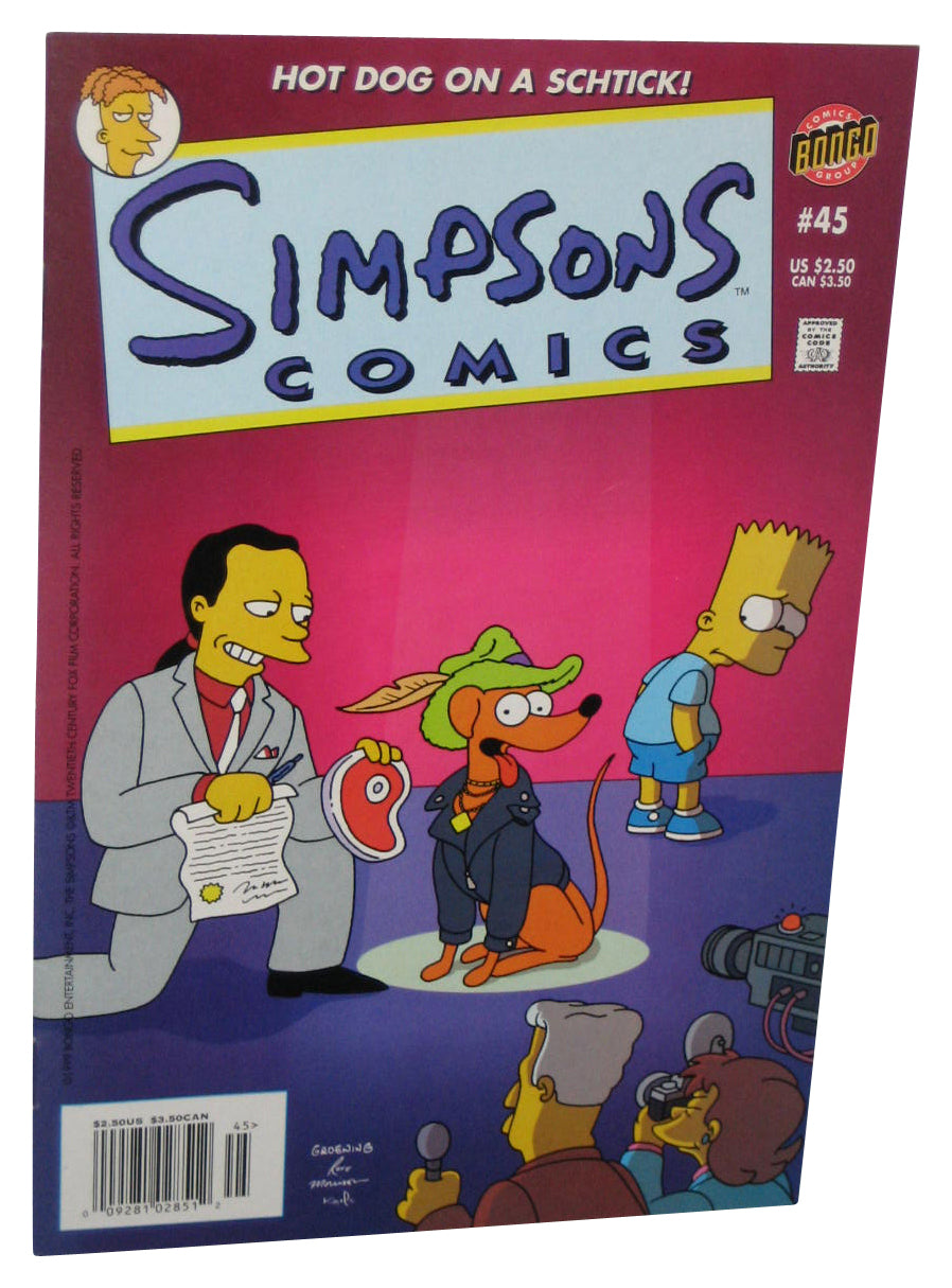 The Simpsons Hog Dog On A Schtick Cover Bongo Comic Book Issue #45