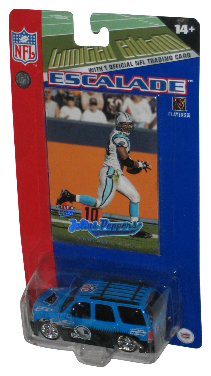 NFL Football Julius Peppers Panthers Fleer Cadillac Escalade Blue Toy Car w/ Trading Card