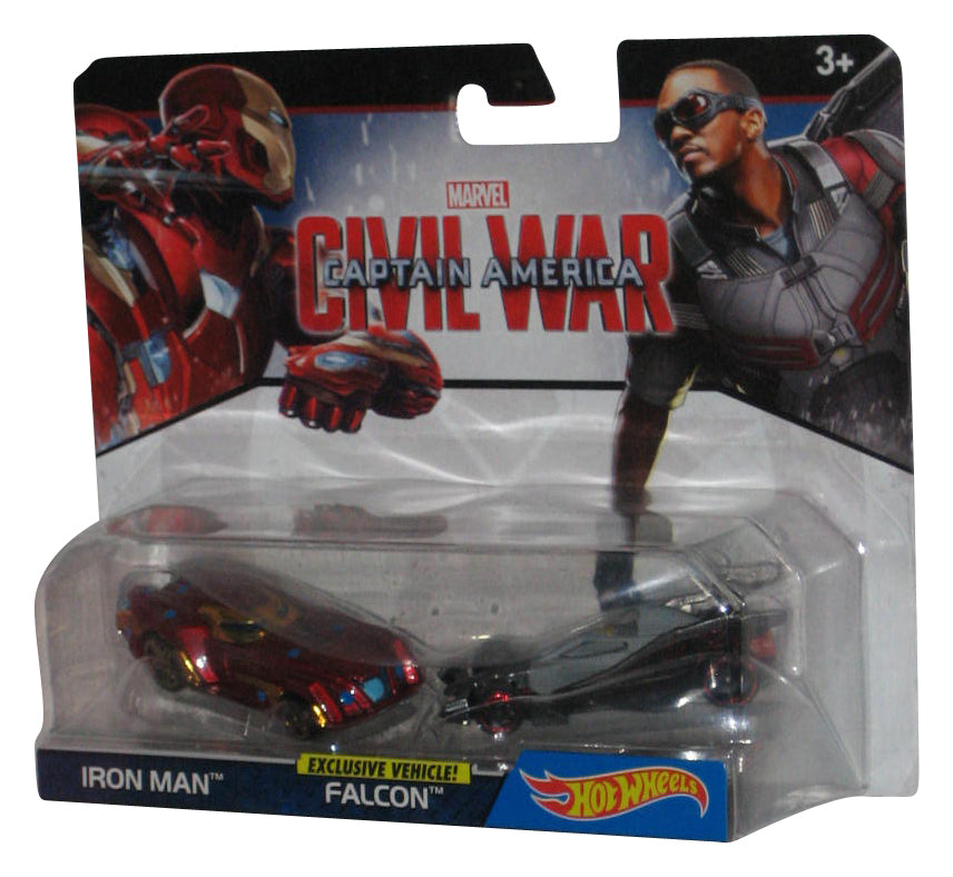 Marvel Captain America Civil War Iron Man & Falcon Hot Wheels Toy Car Exclusive Set 2-Pack