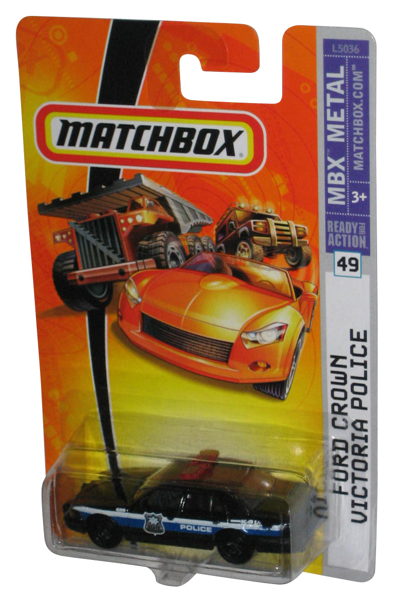 Matchbox MBX Metal (2007) Black Ford Crown Victoria Police Toy Car #49