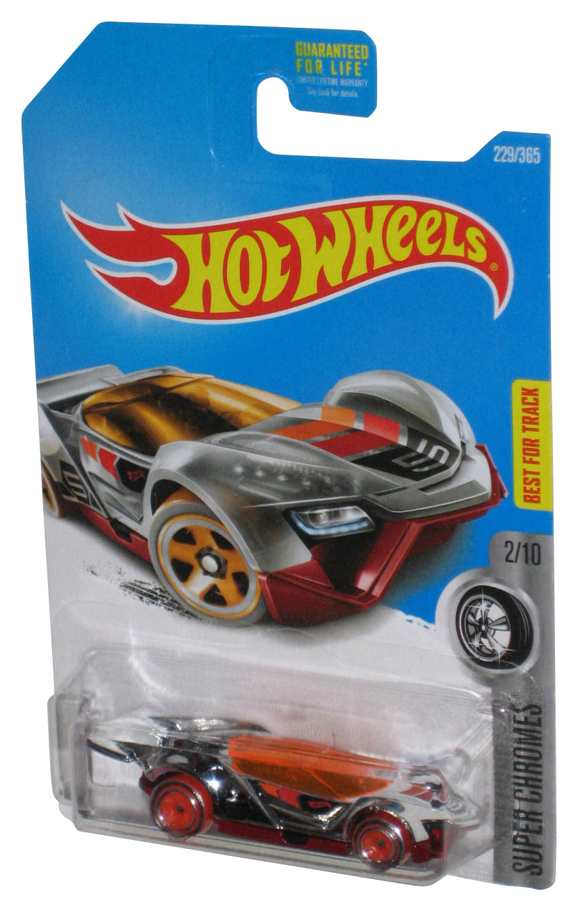 Hot Wheels Super Chromes 2/10 (2015) Blitzspeeder Silver & Orange Toy Car 229/365