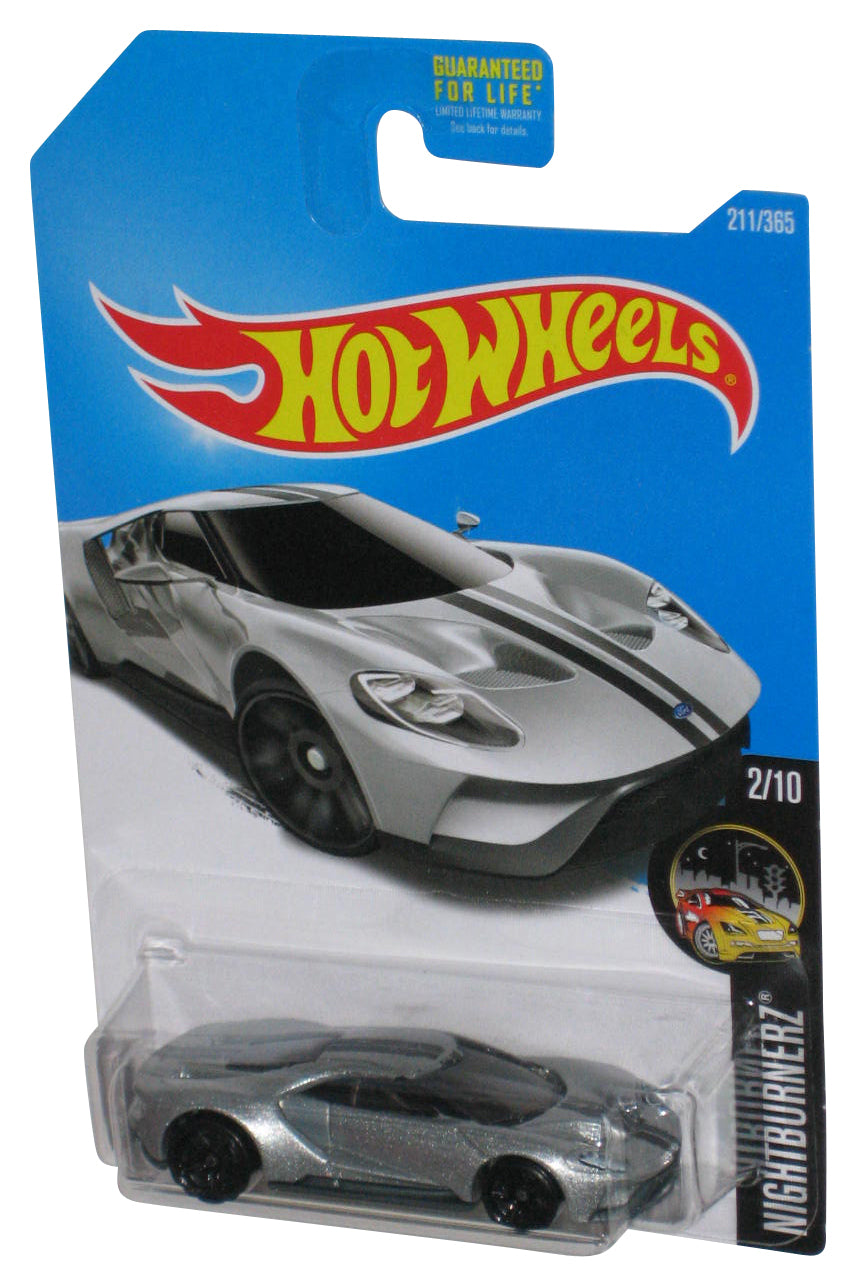 Hot Wheels Nightburnerz 2/10 (2015) Silver '17 Ford GT Toy Car 211/365