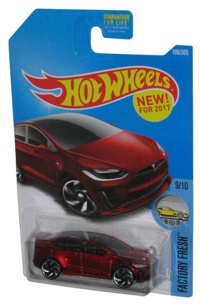 Hot Wheels Factory Fresh 9/10 (2017) Red Tesla Model X Toy Car 196/365