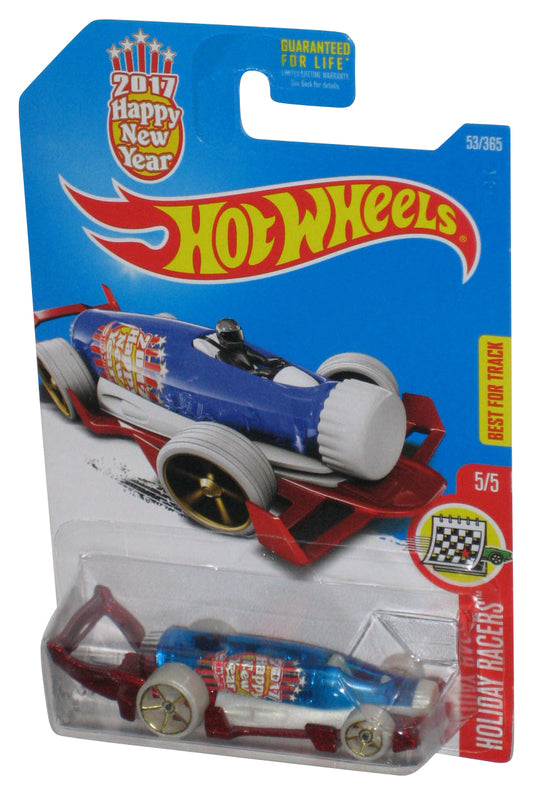 Hot Wheels Holiday Racers 5/5 (2017) Happy New Year Red Carbonator Toy Car 53/365 - (Cracked Plastic)