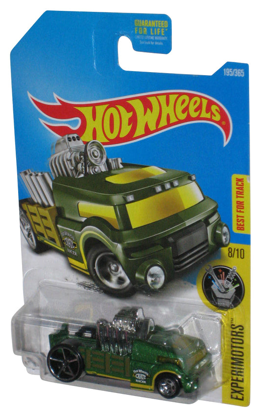 Hot Wheels Experimotors 8/10 (2015) Green Crate Racer Toy Car 195/365