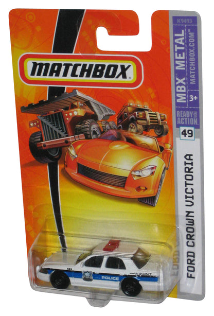 Matchbox MBX Metal (2007) White Ford Crown Victoria Toy Police Car #49