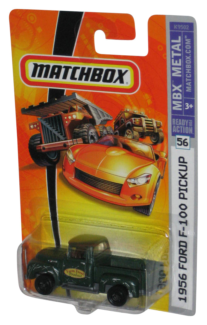 Matchbox MBX Metal (2006) Green 1956 Ford F-100 Pickup Toy Truck #56 - (Cracked Plastic)