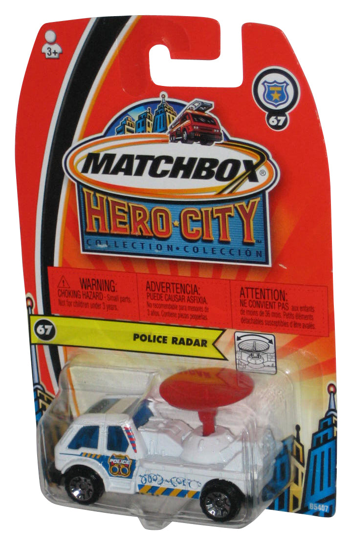 Matchbox Hero City Collection (2003) White Police Radar Toy Car #67