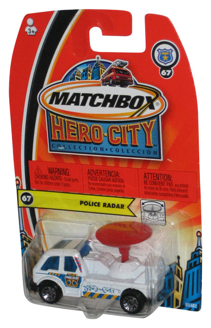 Matchbox Hero City Collection (2003) White Police Radar Toy Car #67