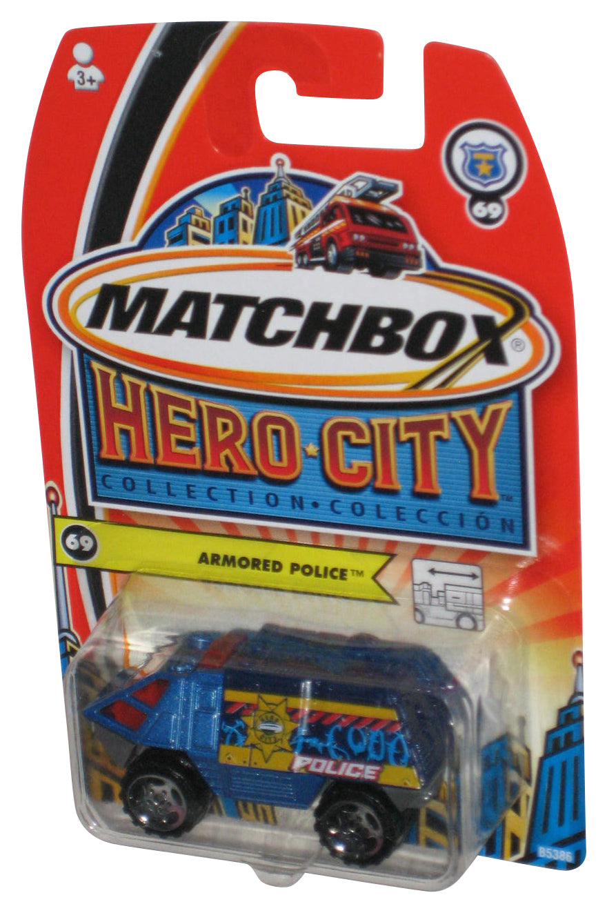 Matchbox Hero City Collection (2004) Blue Armored Police Toy Car #69