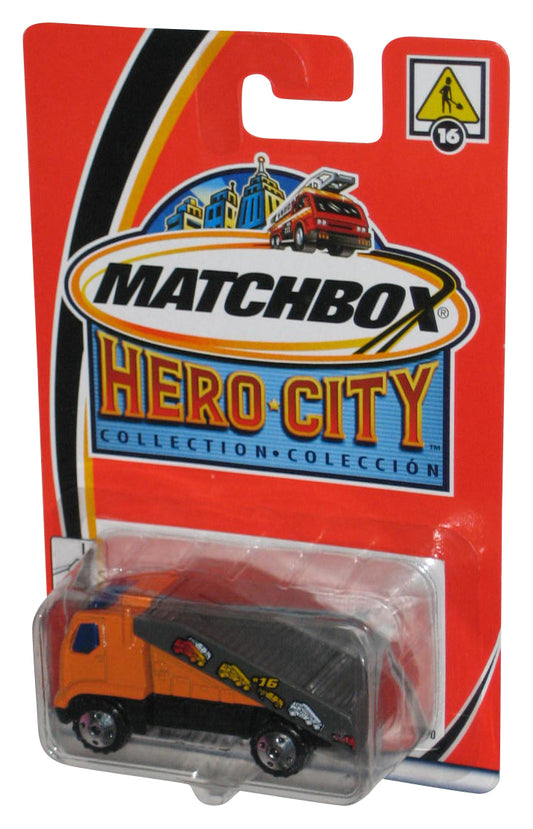 Matchbox Hero City Collection (2002) Orange Car Carrier Toy Vehicle #16