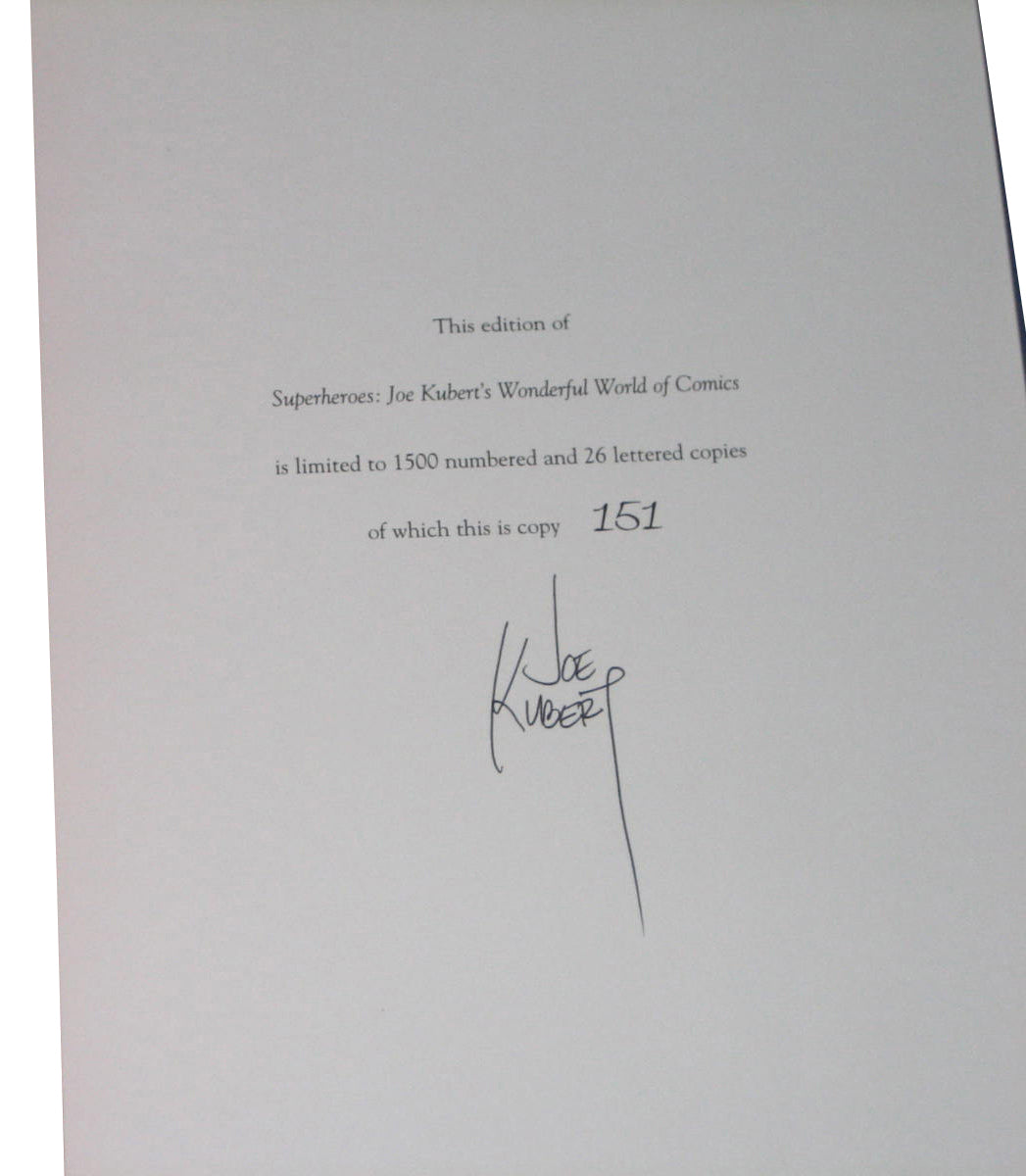 Superheroes Joe Kubert's Wonderful World of Comics (1999) Hardcover Book - (Signed)