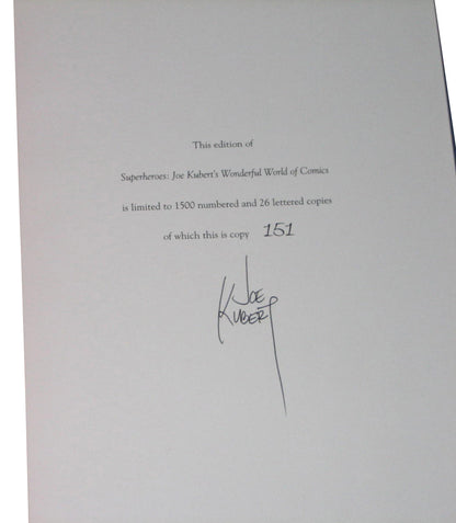 Superheroes Joe Kubert's Wonderful World of Comics (1999) Hardcover Book - (Signed)